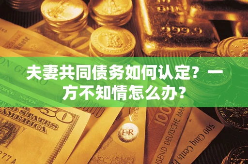 北京夫妻共同债务如何认定？一方不知情怎么办？